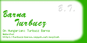 barna turbucz business card